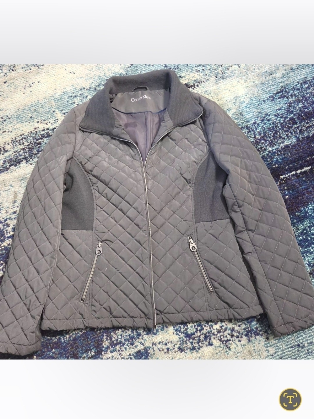 Calvin Klein Quilted Lightweight Jacket - Gray